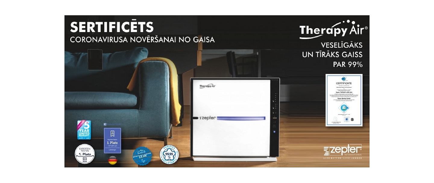 Therapija Air veselīgāks un tīrāks gaiss par 99%